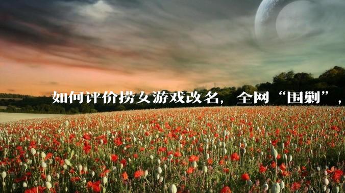 如何评价捞女游戏改名，全网“围剿”，以及导演b站账号被封这件事?